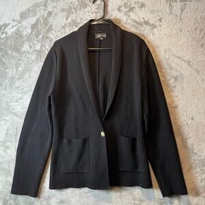 Summersalt The Ribbed‎ Sweater Blazer Women's Size Medium Black Organic Cotton